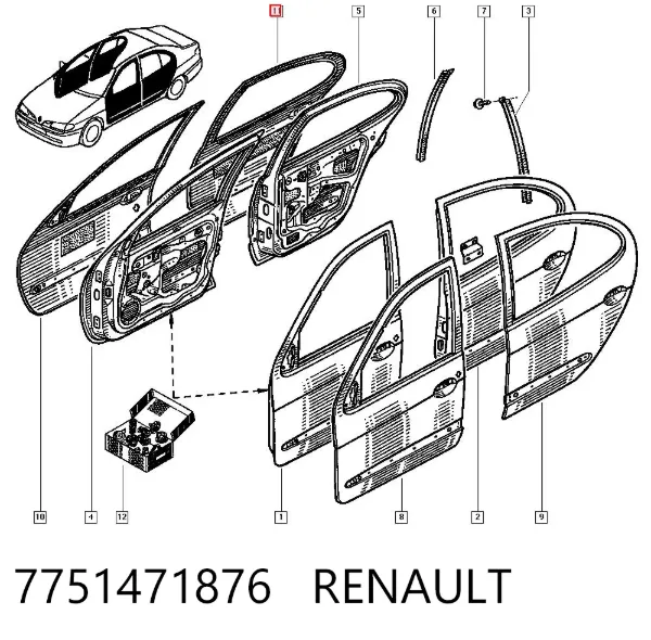 Drzwi tylne prawe Renault Megane I