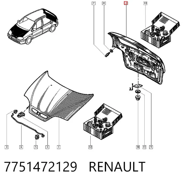 Drzwi tylne (bagażnika 3/5) Renault Scenic I