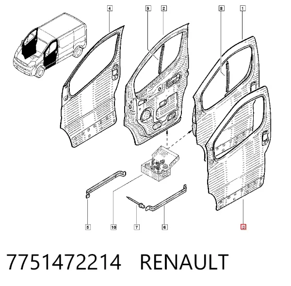 Drzwi przednie lewe Renault Trafic II
