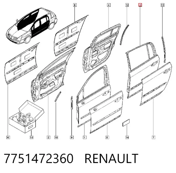 Drzwi tylne lewe Renault Vel Satis BJ0