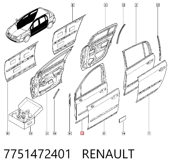Drzwi przednie lewe Renault Vel Satis BJ0
