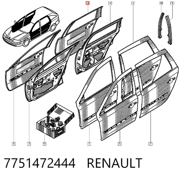 Drzwi tylne prawe Renault Laguna II