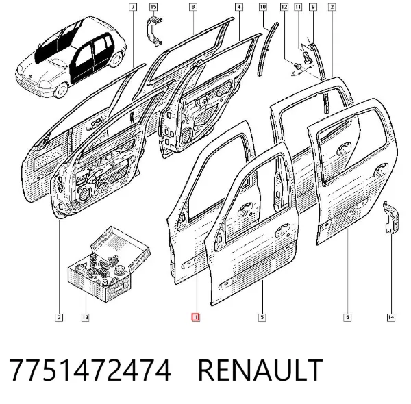 Drzwi przednie lewe Renault Clio SYMBOL
