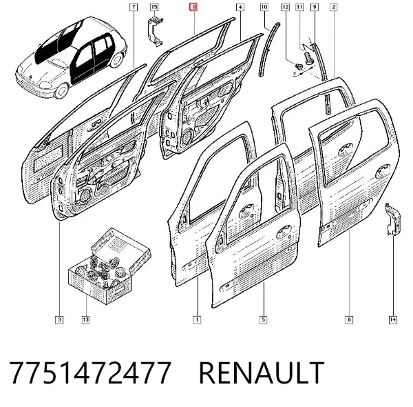 Drzwi tylne prawe Renault Clio II