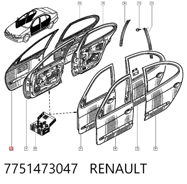 Drzwi przednie prawe Renault Megane I