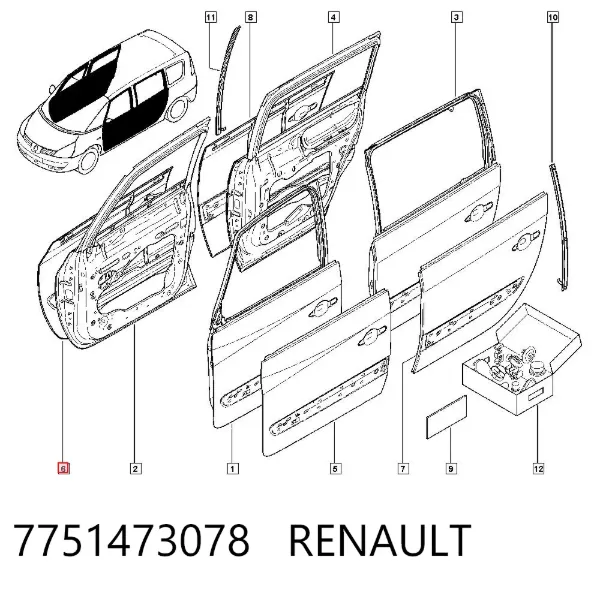Drzwi przednie prawe Renault Espace IV