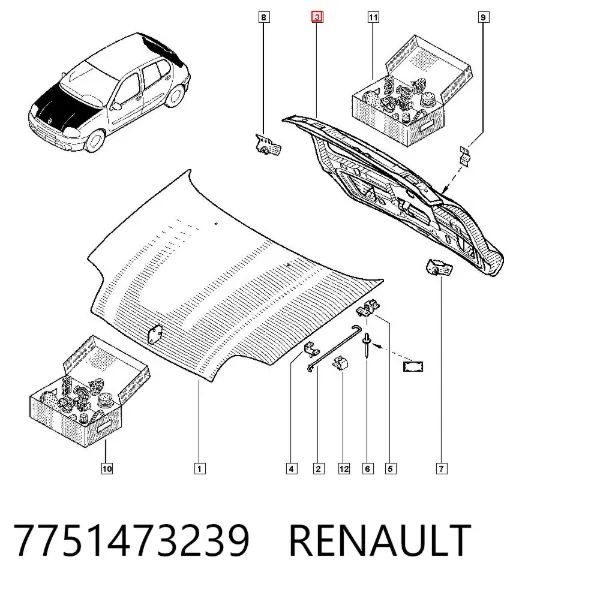Drzwi tylne (bagażnika 3/5) Renault Clio II