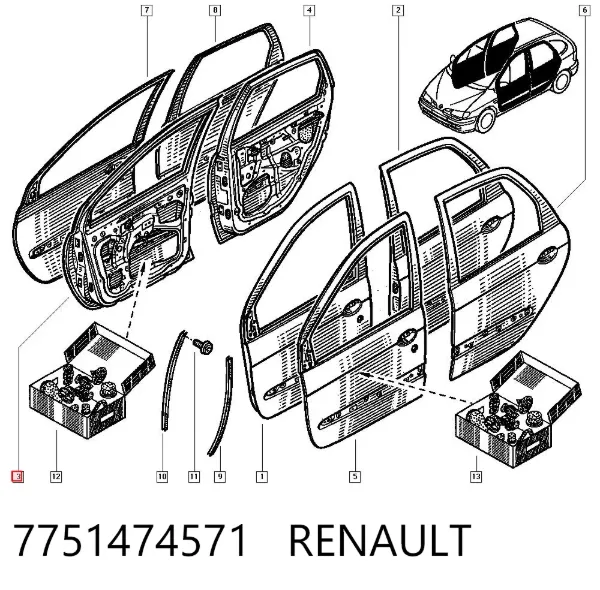 Drzwi przednie prawe Renault Megane SCENIC