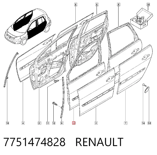 Drzwi przednie lewe Renault Scenic II
