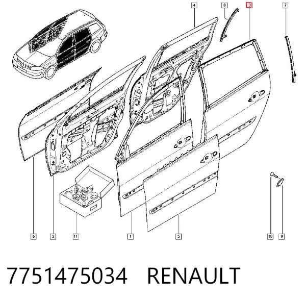 Drzwi tylne lewe Renault Megane II