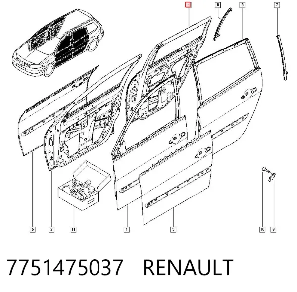 Drzwi tylne prawe Renault Megane II