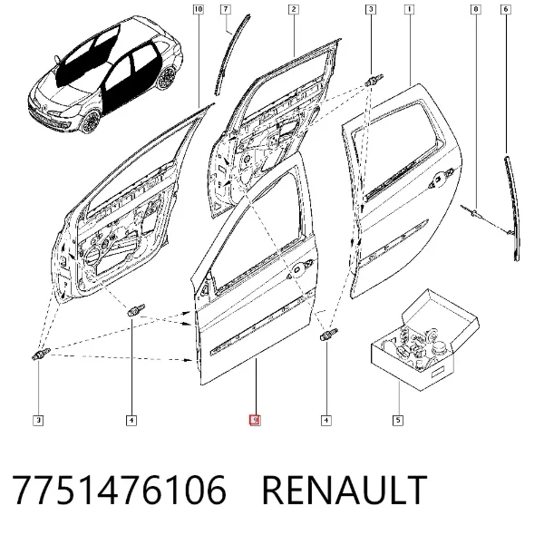 Drzwi przednie lewe Renault Clio III GRANDTOUR
