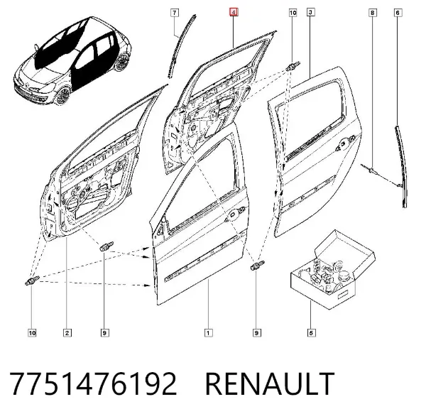 Drzwi tylne prawe Renault Clio III
