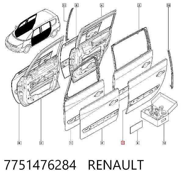 Drzwi tylne lewe Renault Espace IV