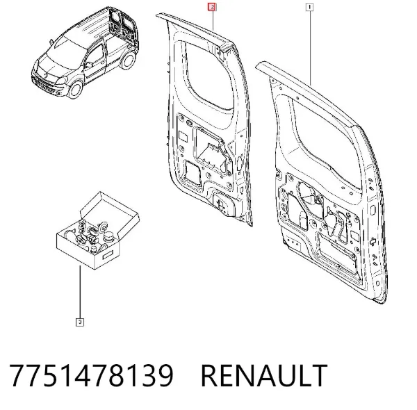 Drzwi tylne prawe 7751478139 Renault (RVI)