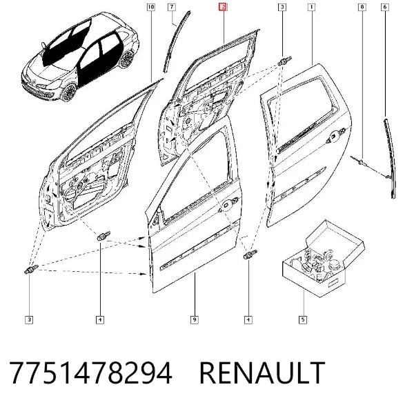 Drzwi tylne prawe Renault Clio III GRANDTOUR
