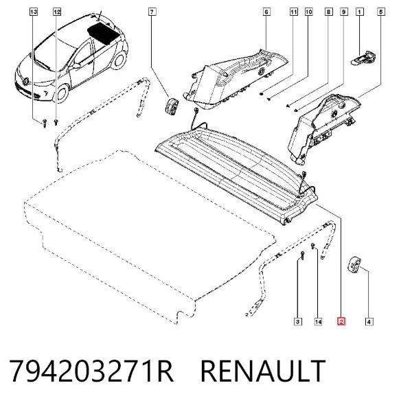 Półka kabiny tylna 794203271R Renault (RVI)