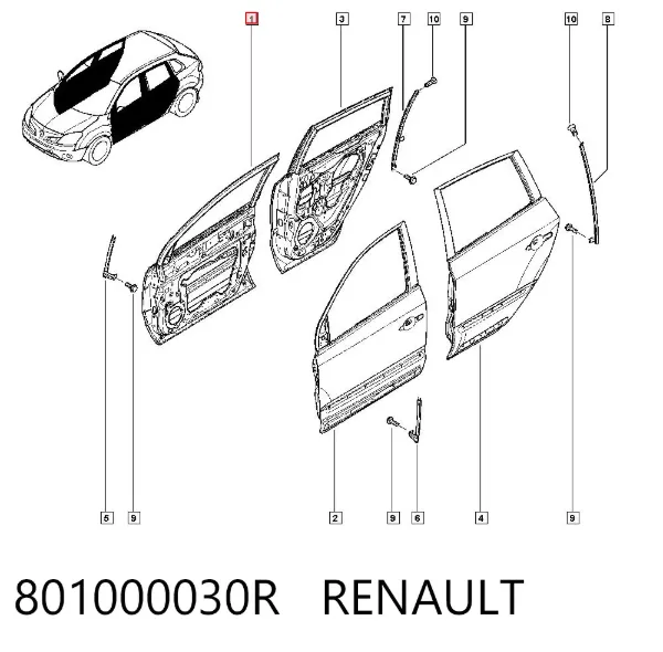Drzwi przednie prawe Renault Koleos HY0