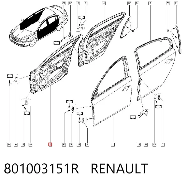 Drzwi przednie prawe Renault Latitude L7