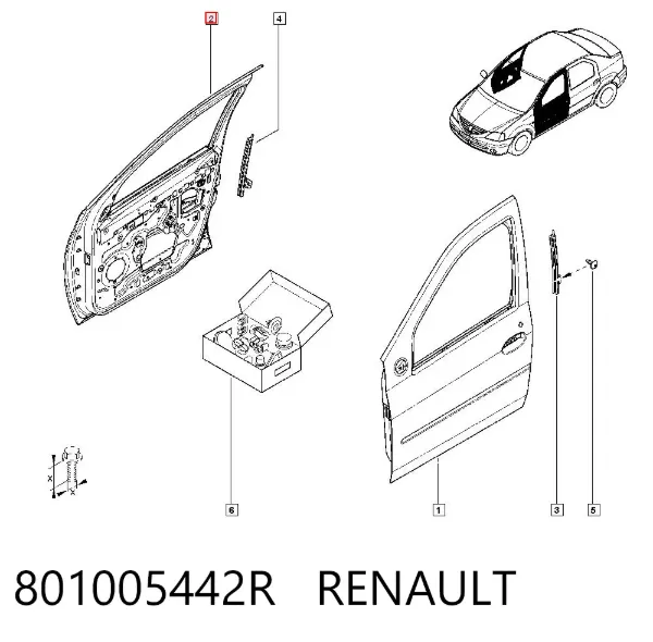 Drzwi przednie prawe Renault LOGAN I