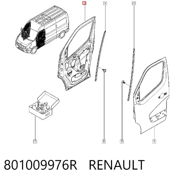 Drzwi przednie prawe 801009976R Renault (RVI)