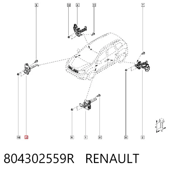 Ogranicznik drzwi przedni 804302559R Renault (RVI)