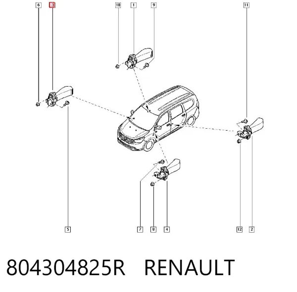 Ogranicznik drzwi przedni 804304825R Renault (RVI)