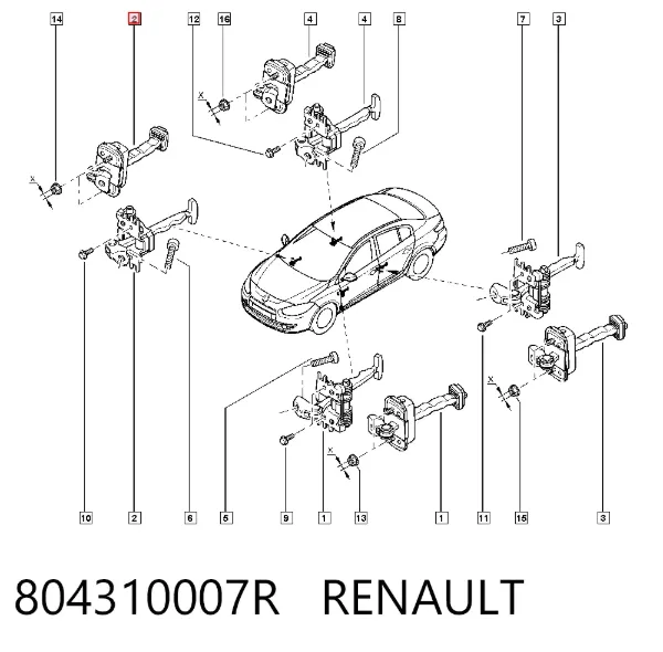 Ogranicznik drzwi przedni 804310007R Renault (RVI)