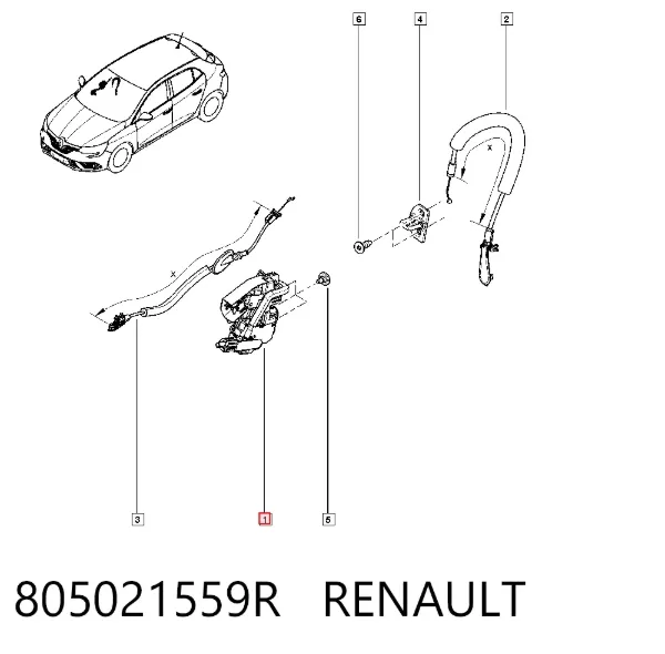 Zamek drzwi przednich prawych Renault Megane IV