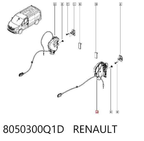 Zamek drzwi przednich lewych 8050300Q1D Renault (RVI)