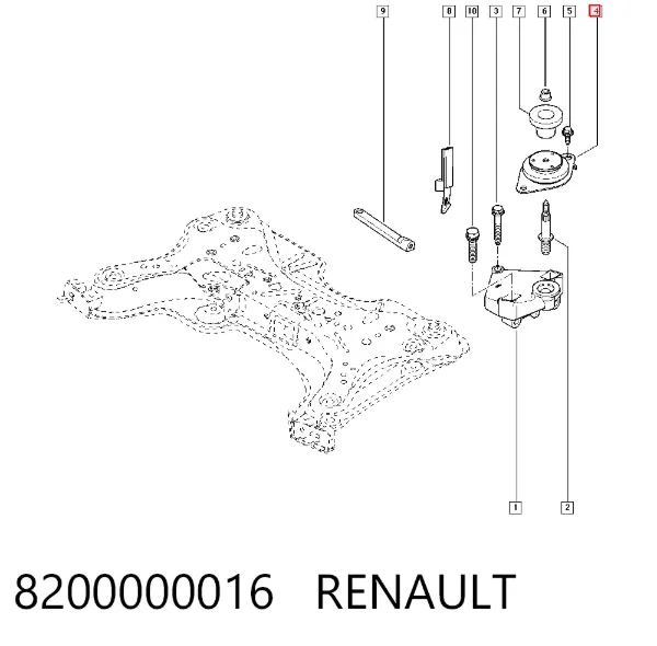 Poduszka (podpora) silnika lewa 8200000016 Renault (RVI)