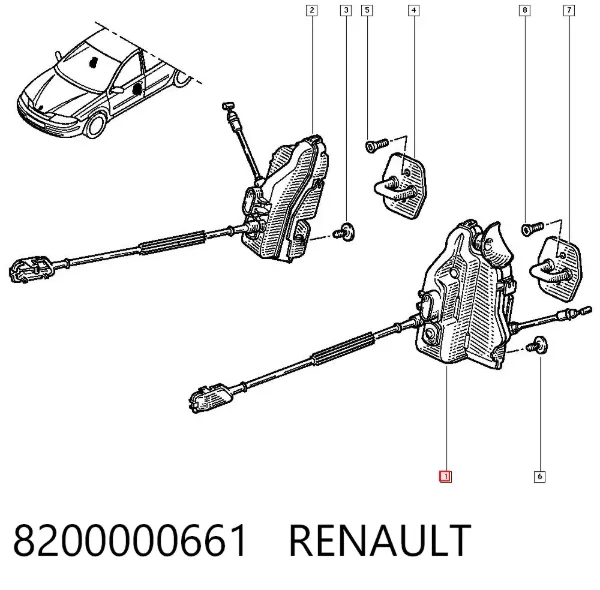 Zamek drzwi przednich lewych Renault Laguna II