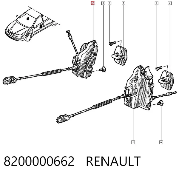 Zamek drzwi przednich prawych Renault Laguna II