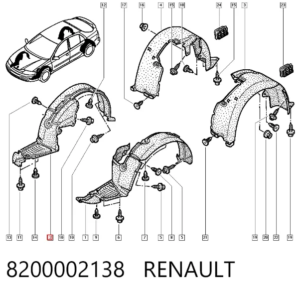 Nadkole błotnika przedniego prawe Renault Laguna II