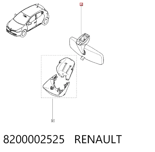 Lusterko wewnętrzne 8200002525 Renault (RVI)