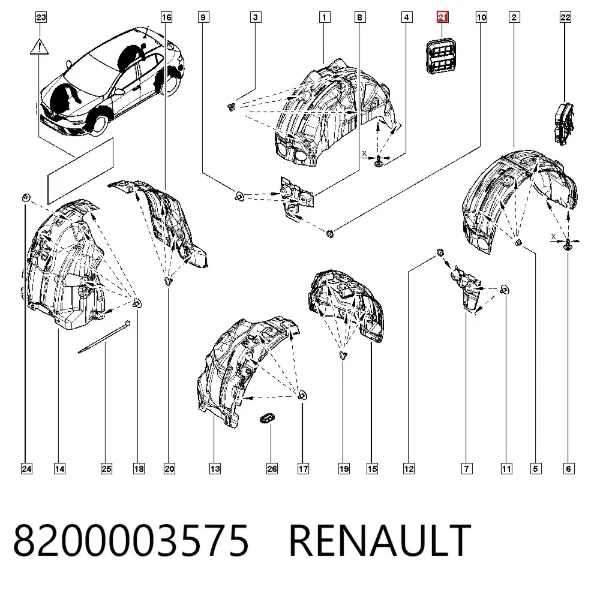 Zaślepka (kratka) lamp przeciwmgielnych zderzaka przedniego prawa 8200003575 Renault (RVI)
