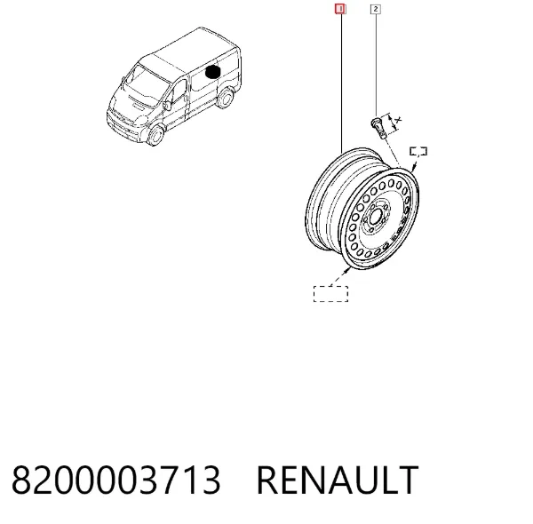 Felgi stalowe (kute) 8200003713 Renault (RVI)