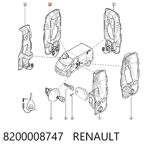 Pałąk zewnętrznej klamki drzwi przednich lewej 8200008747 Renault (RVI)
