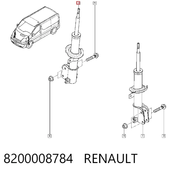 Amortyzator przedni 8200008784 Renault (RVI)