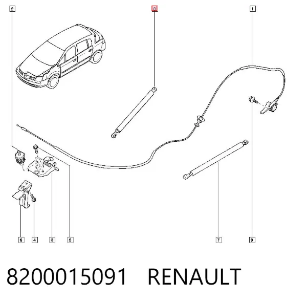 Amortyzator maski Renault Vel Satis BJ0