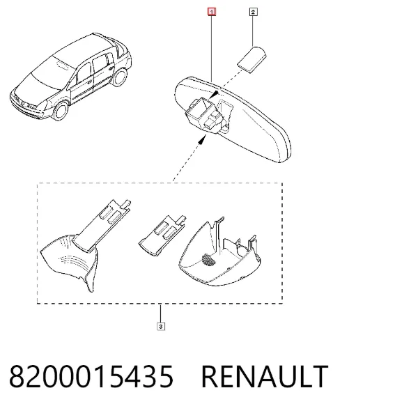 Lusterko wewnętrzne Renault Vel Satis BJ0