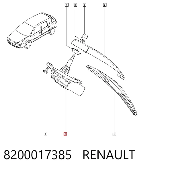 Silniczek wycieraczki tylnej szyby Renault Vel Satis BJ0