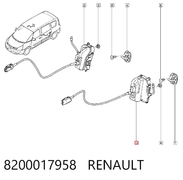 Zamek drzwi tylnych lewych Renault Espace IV