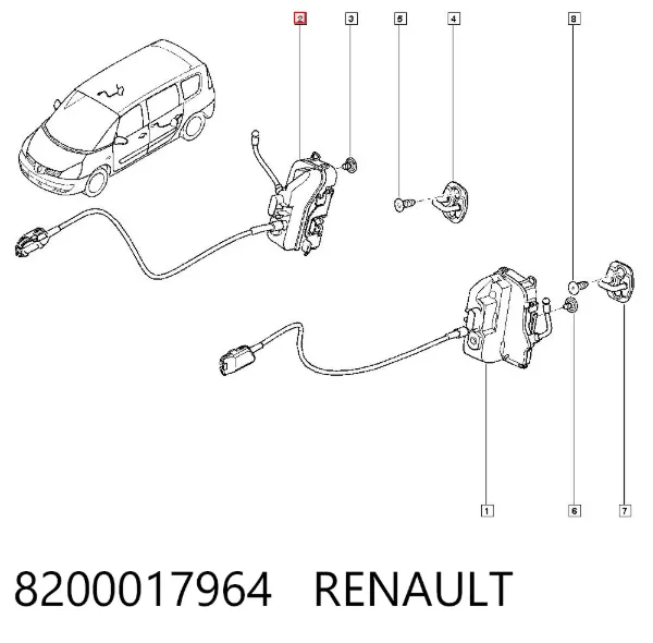 Zamek drzwi tylnych prawych Renault Espace IV