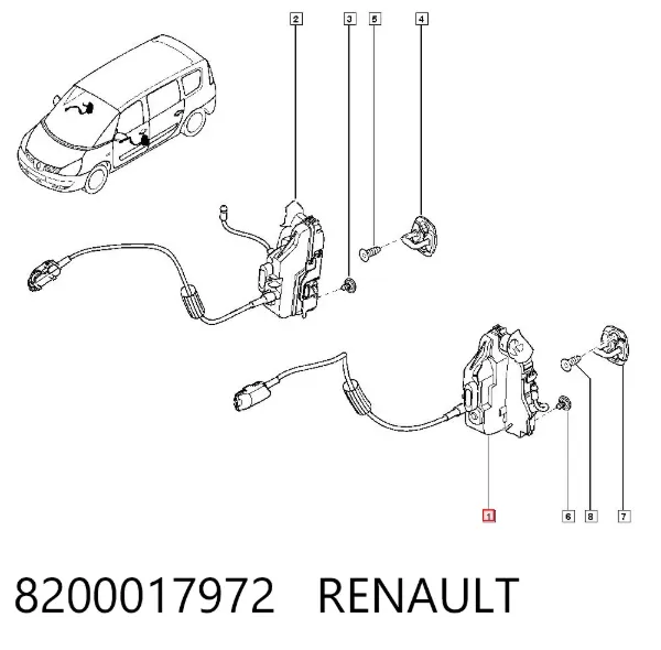 Zamek drzwi przednich lewych Renault Espace IV