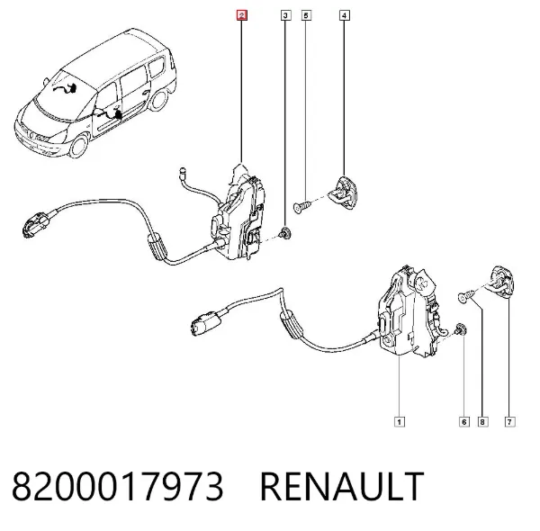 Zamek drzwi przednich prawych Renault Espace IV