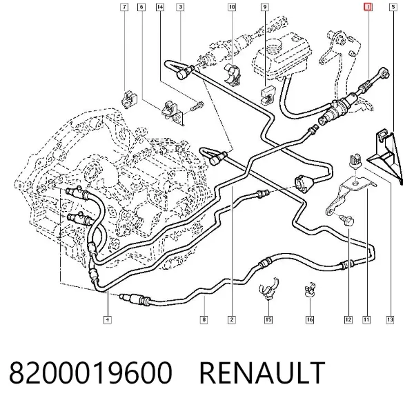 Cylinder sprzęgła główny 8200019600 Renault (RVI)