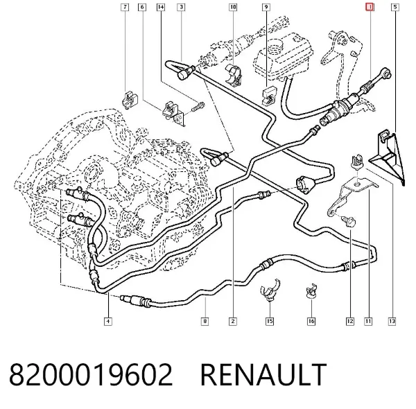 Cylinder sprzęgła główny 8200019602 Renault (RVI)