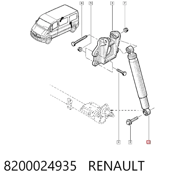 Amortyzator tylny 8200024935 Renault (RVI)