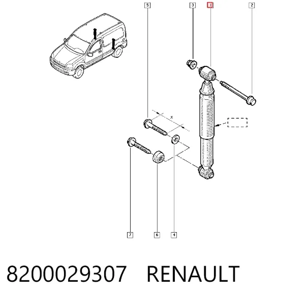 Amortyzator tylny 8200029307 Renault (RVI)